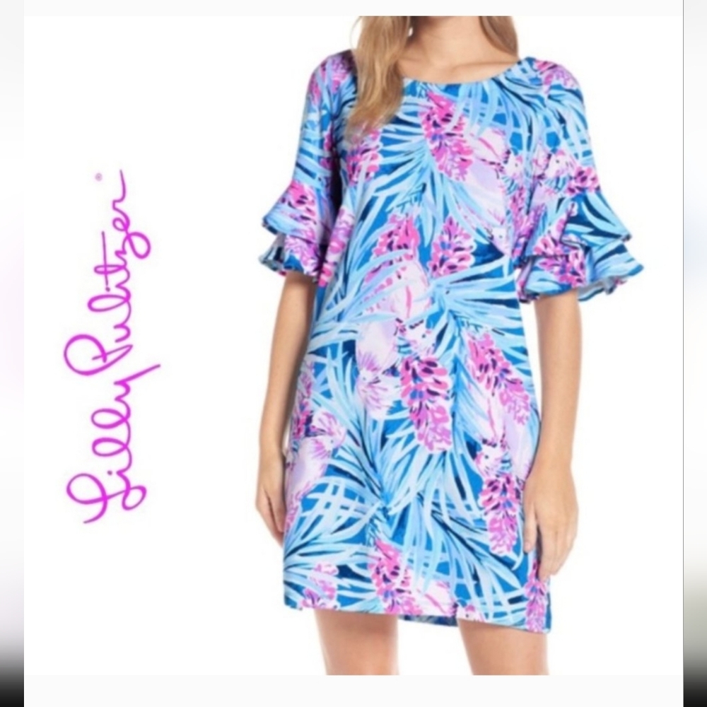 Lilly Pulitzer Tropical Blue and Pink Dress